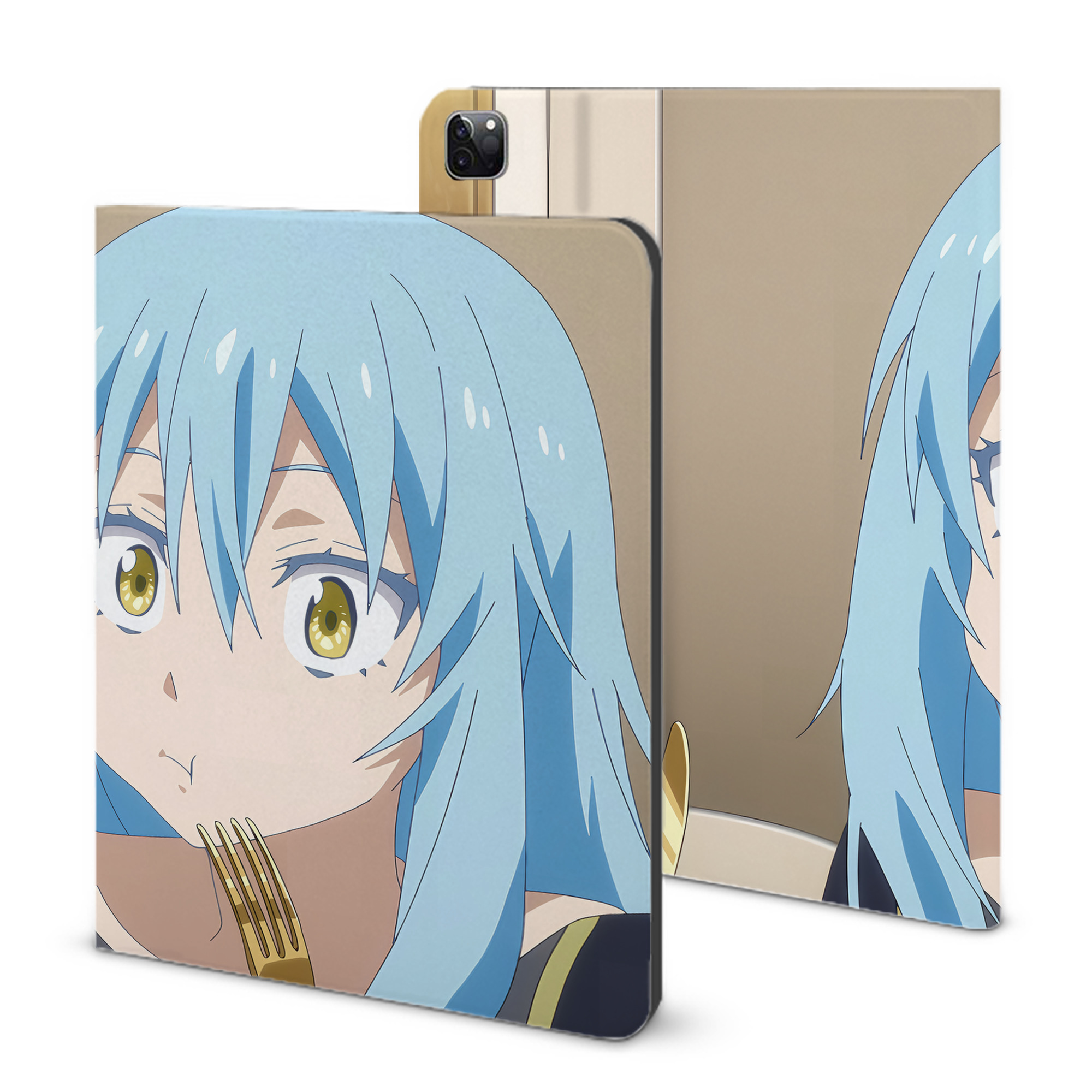 （画像用） 転スラ Regarding Reincarnated to Slime IPad ケース ブック型 PUレザー TPU 耐衝撃 軽量 薄型 ペン収納なし 全面保護 IPad 各モデル対応